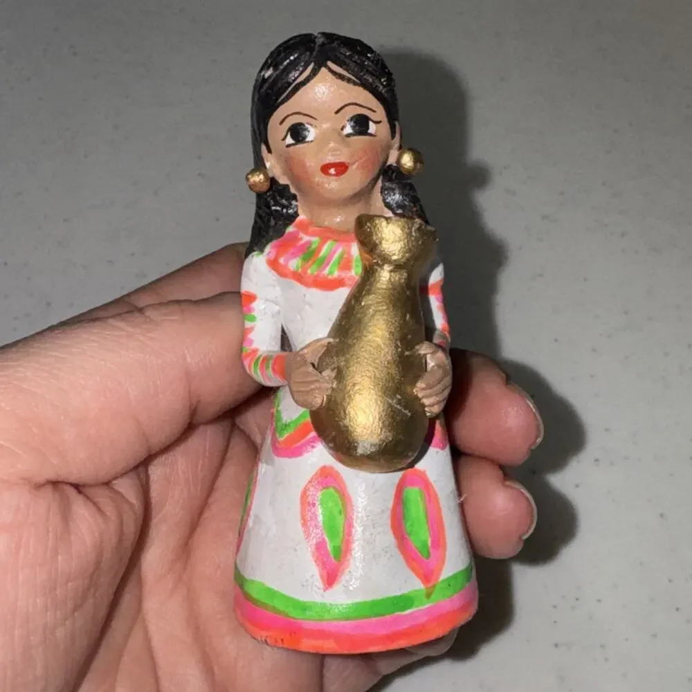 VTG Mexican Hand Painted Folk Art Clay Nacimientos Nativity 10pc Bright SEE PICS